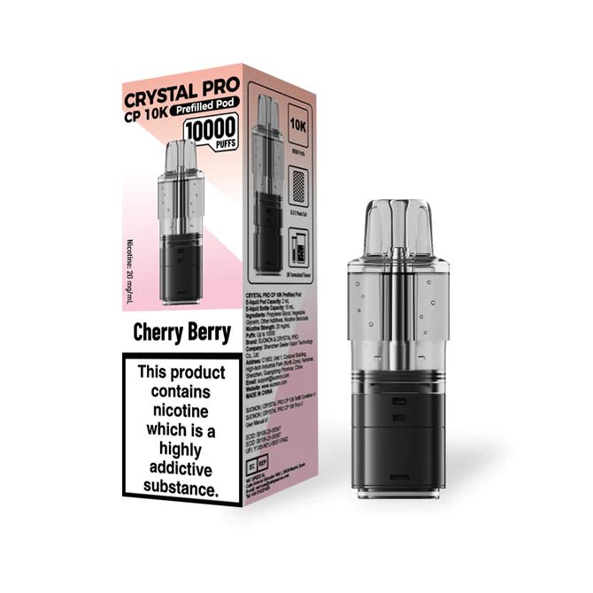 Crystal Pro CP 10K Prefilled Pods - Eliquid Base - Cherry Berry