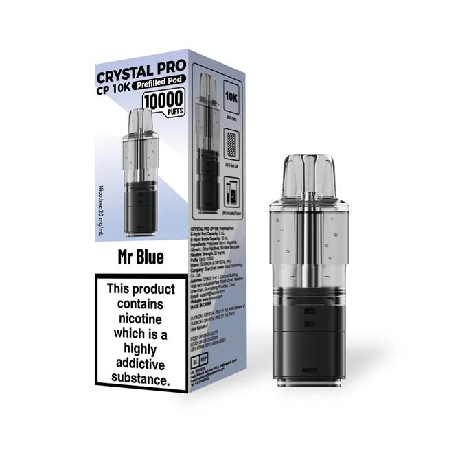 Crystal Pro CP 10K Prefilled Pods - Eliquid Base - Mr Blue