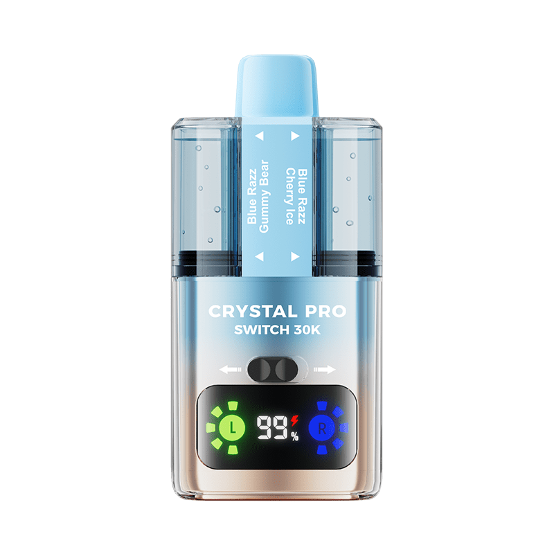 Crystal Pro Switch 30K Disposable Vape Device - 20Mg - Eliquid Base - Blue Razz Gummy Bear / Blue Razz Cherry Ice