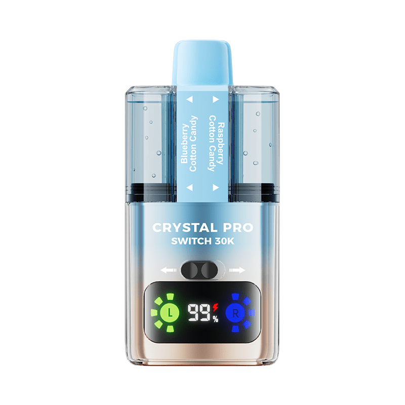 Crystal Pro Switch 30K Disposable Vape Device - 20Mg - Eliquid Base - Blueberry Cotton Candy / Raspberry Cotton Candy