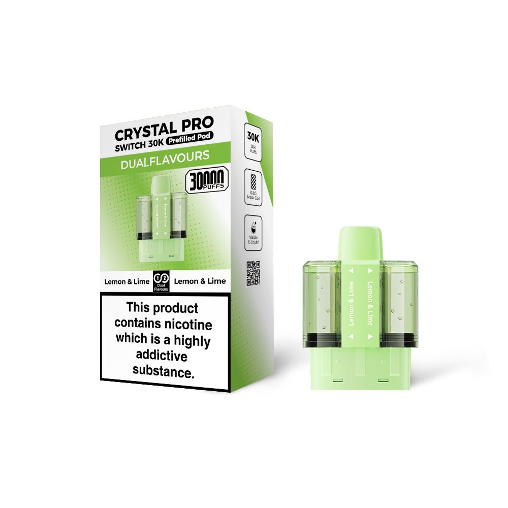 Crystal Pro Switch 30K Prefilled Replacement Pods - Eliquid Base - Lemon & Lime / Lemon & Lime
