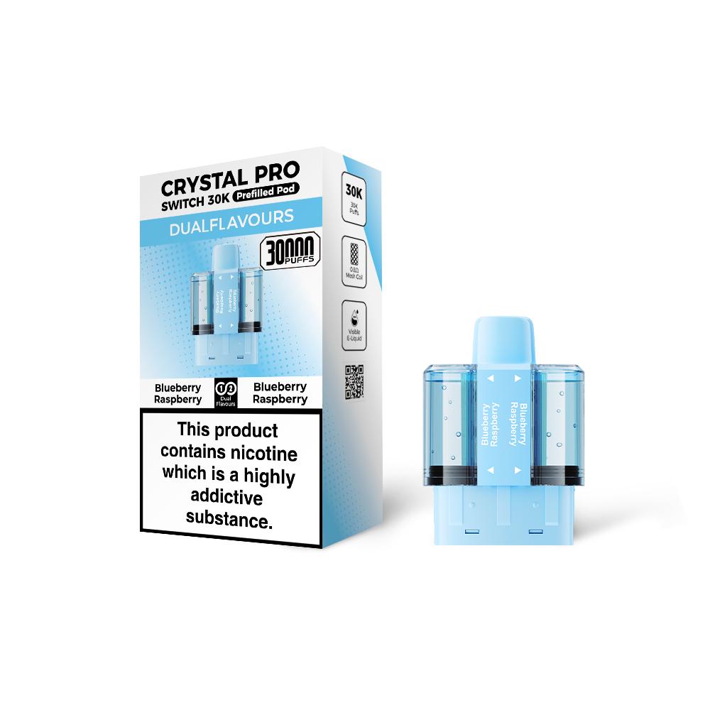 Crystal Pro Switch 30K Prefilled Replacement Pods - Eliquid Base - Blueberry Raspberry / Blueberry Raspberry
