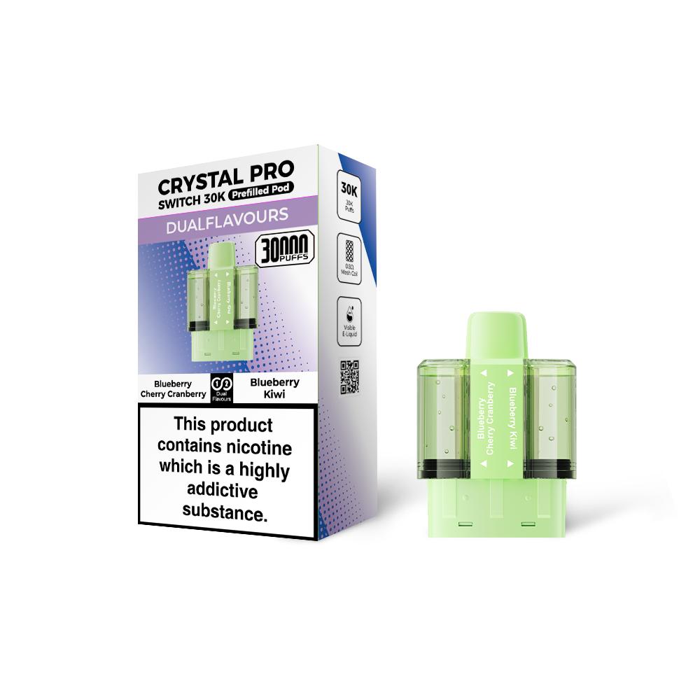 Crystal Pro Switch 30K Prefilled Replacement Pods - Eliquid Base - Blueberry Cherry Cranberry / Blueberry Kiwi