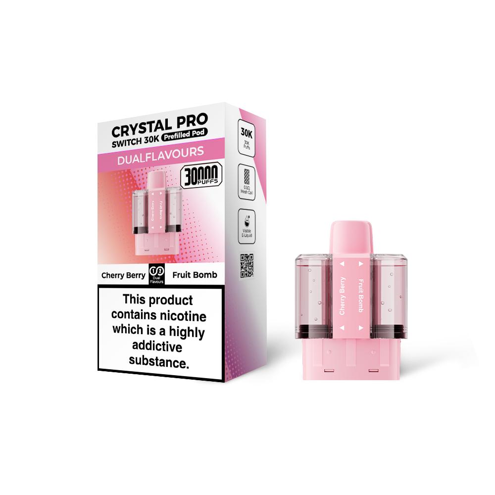 Crystal Pro Switch 30K Prefilled Replacement Pods - Eliquid Base - Cherry Berry / Fruit Bomb