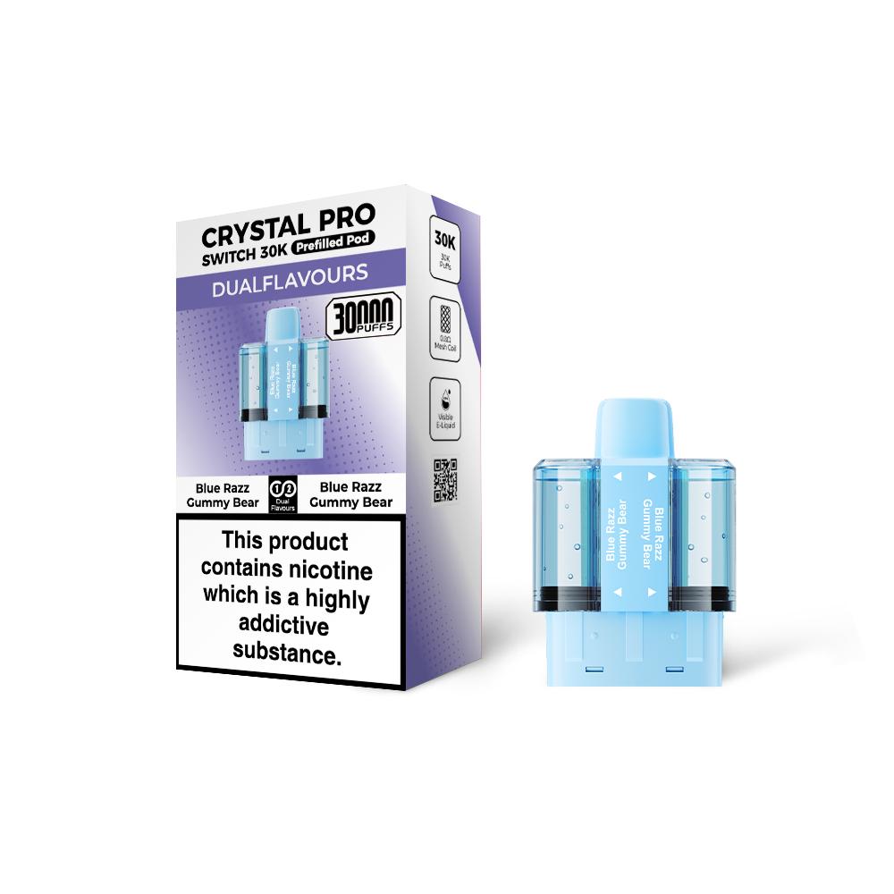 Crystal Pro Switch 30K Prefilled Replacement Pods - Eliquid Base - Blue Razz Gummy Bear / Blue Razz Gummy Bear
