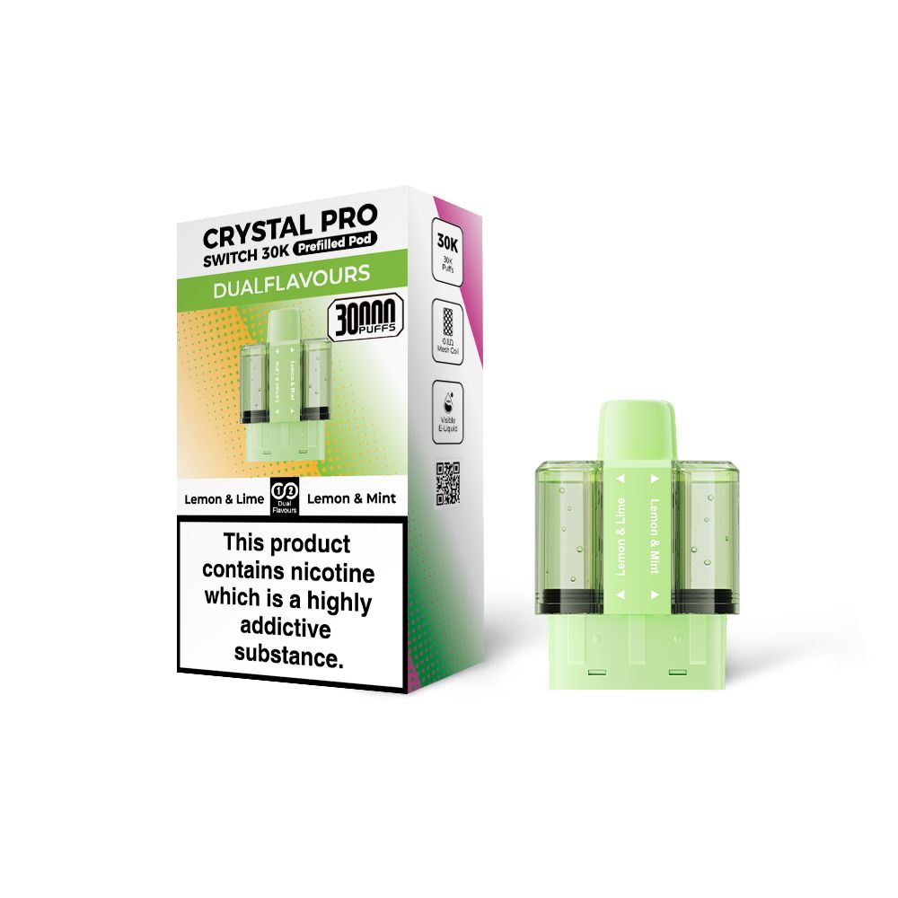 Crystal Pro Switch 30K Prefilled Replacement Pods - Eliquid Base - Lemon & Lime / Lemon & Mint