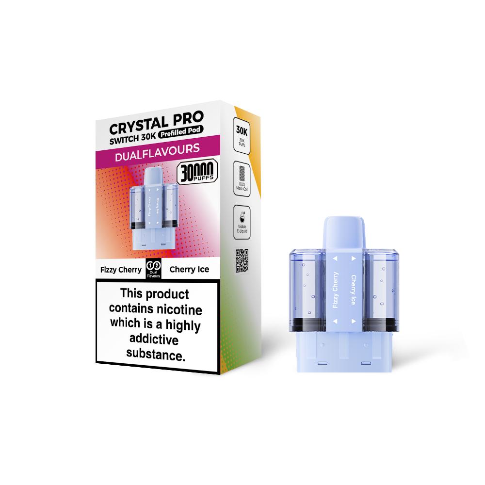 Crystal Pro Switch 30K Prefilled Replacement Pods - Eliquid Base - Fizzy Cherry / Cherry Ice