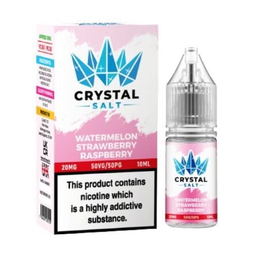 Crystal Salt 10ml Nic Salts E-Liquids - Pack of 5 - Watermelon Strawberry Raspberry
