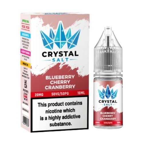 Crystal Salt 10ml Nic Salts E-Liquids - Pack of 5 - Blueberry Cherry Cranberry