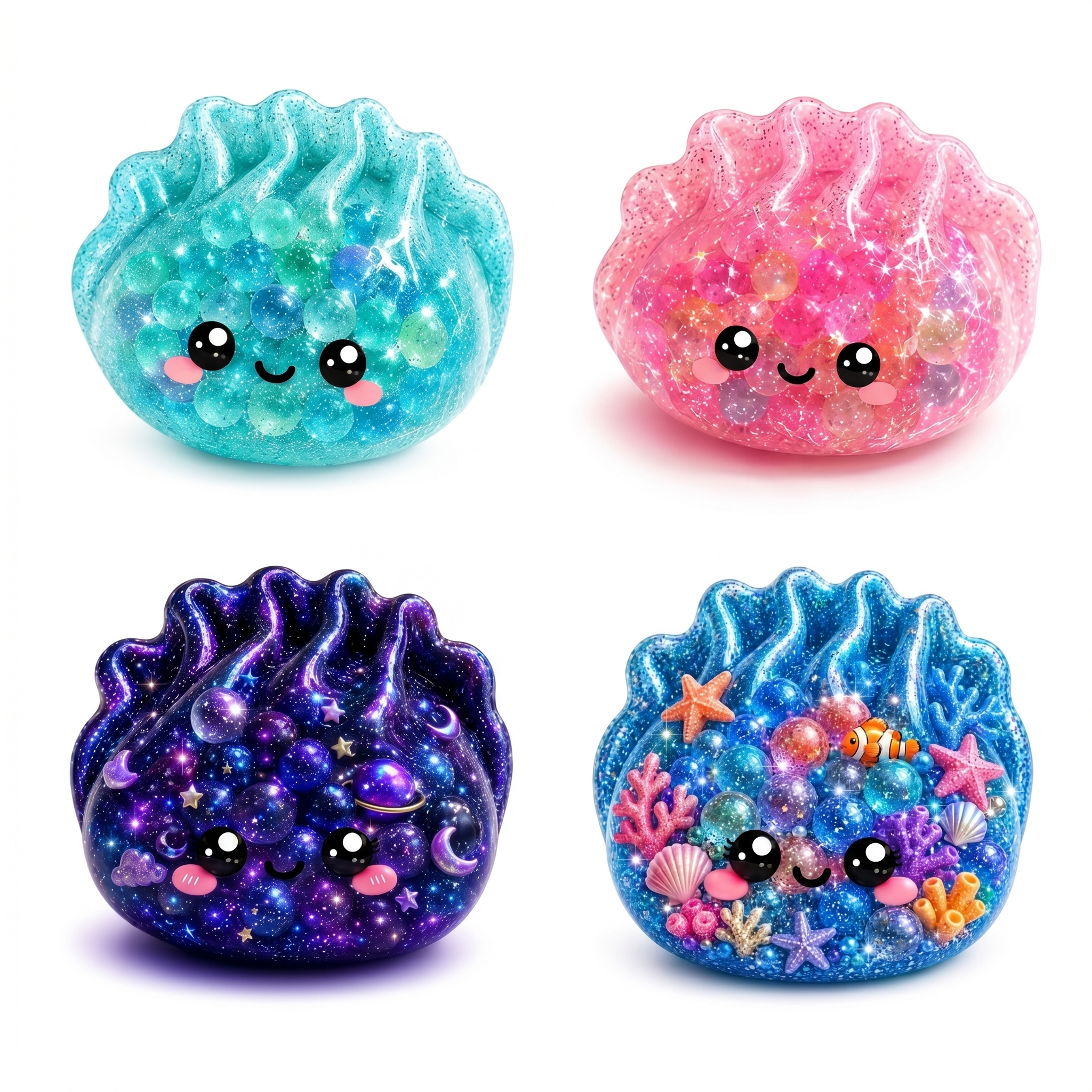 Cute Glitter Dumpling Orbeez Squishy Stress Relief Toy - Vapewholesalesupplier