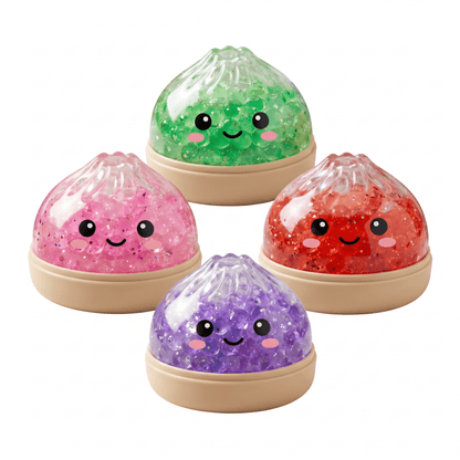 Cute Small Glitter Dumpling Squishy Filled with Colorful Orbeez - Vapewholesalesupplier