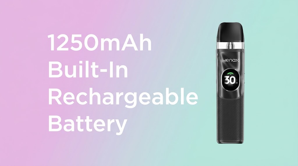 1250mAh Built-In Rechargeable Battery