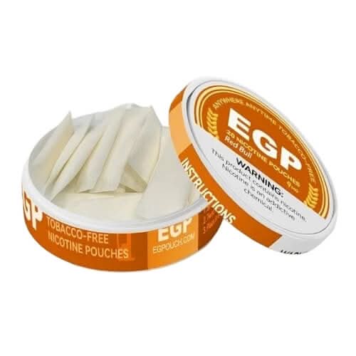 EGP Red Bull Nicotine Pouches in a box of 10, delivering an energy drink-inspired flavour with a bold nicotine hit.