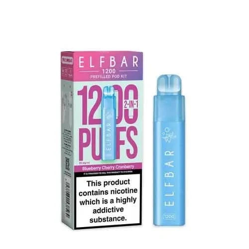 Elf Bar 1200 2-in-1 Prefilled Pod Vape Kit  - Blueberry Cherry Cranberry