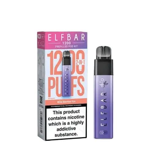 Elf Bar 1200 2-in-1 Prefilled Pod Vape Kit  - Wild Berries Ice