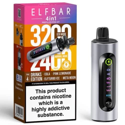 Elf Bar 4 in 1 prefilled pod kit  (3200 Puffs) - Drinks Edition