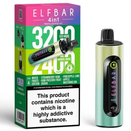 Elf Bar 4 in 1 prefilled pod kit  (3200 Puffs)  - Mixed Fruits Edition