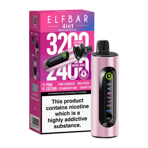 Elf Bar 4 in 1 prefilled pod kit  (3200 Puffs) - Pink Edition