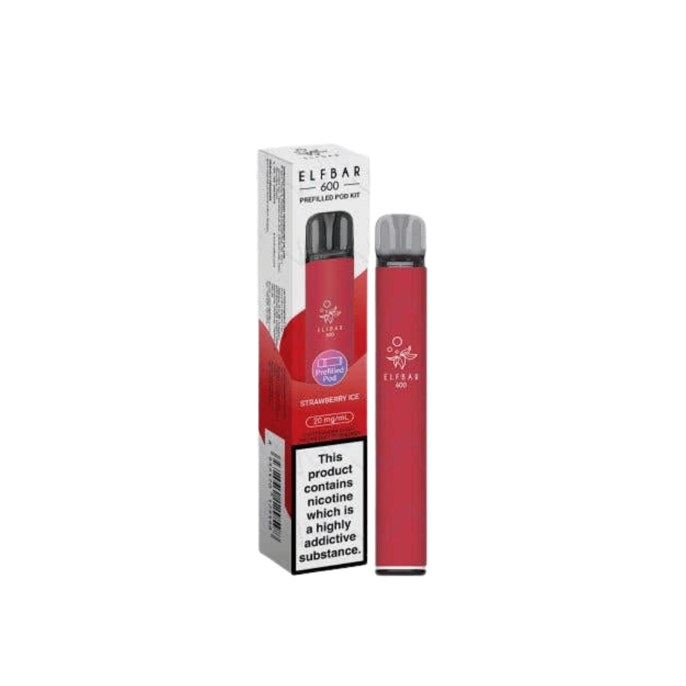 ELF BAR 600 Pre - Filled Pod Kit - Eliquid Base - Strawberry Ice