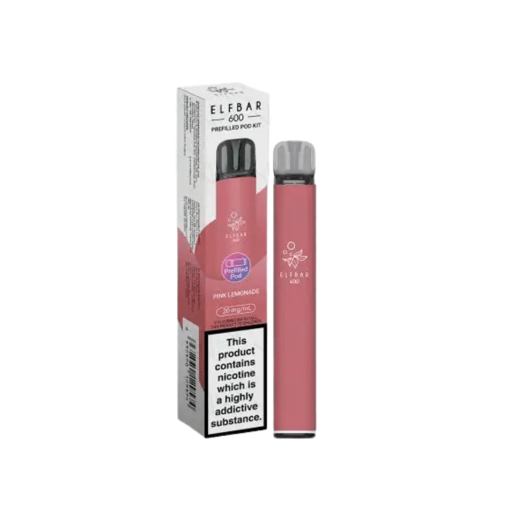 ELF Bar 600 Prefilled Disposable Vape Pod Device - Eliquid Base - Pink Lemonade