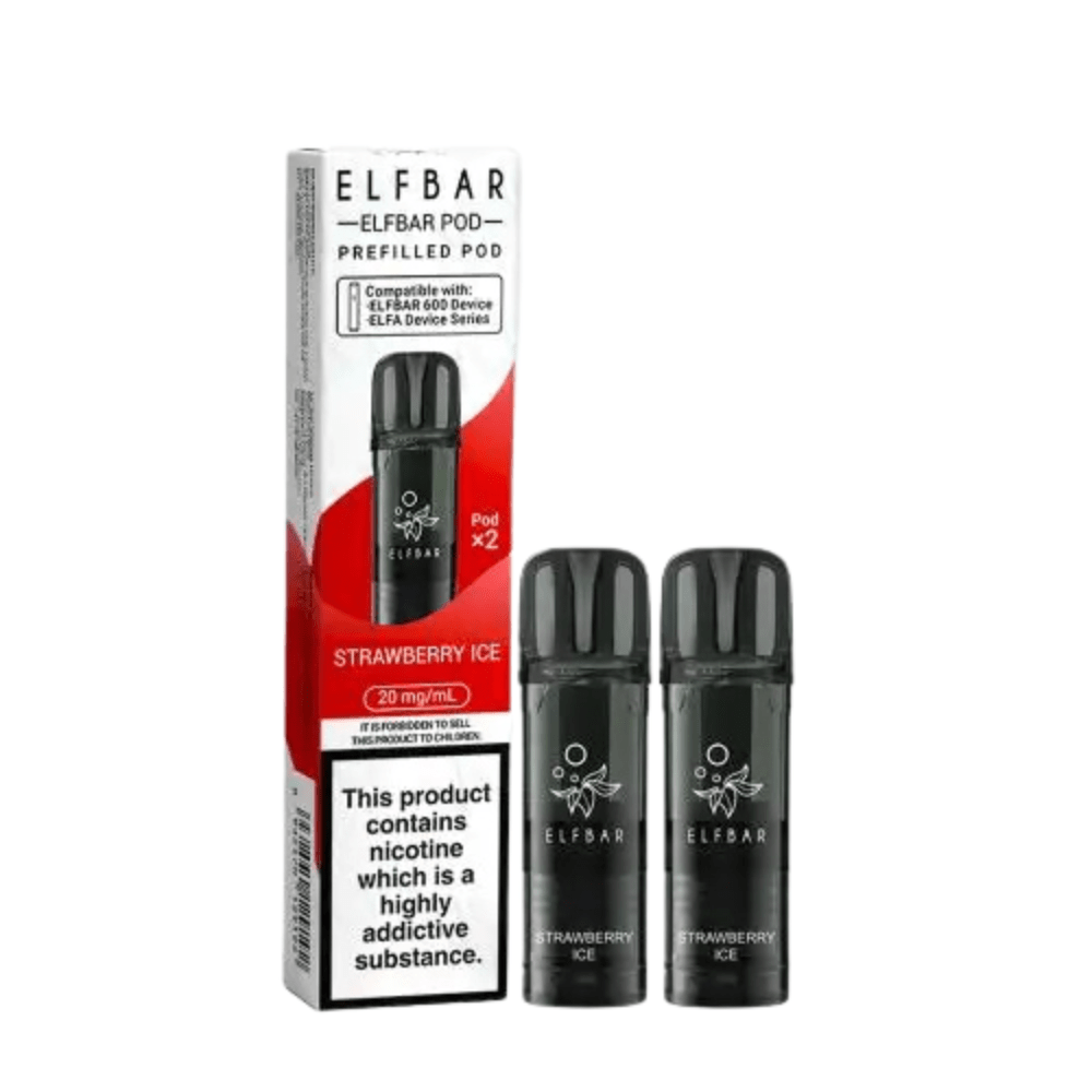 Elf Bar 600 Prefilled Pods Pack of 2 - Eliquid Base - Strawberry Ice