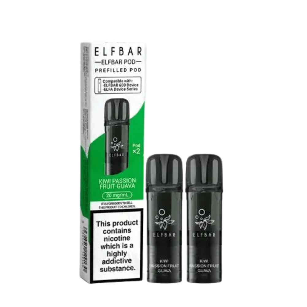 Elf Bar 600 Prefilled Pods Pack of 2 - Eliquid Base - Kiwi Passion Fruit Guava