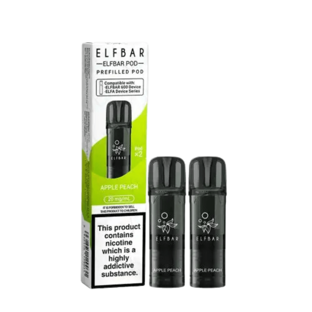 Elf Bar 600 Prefilled Pods Pack of 2 - Eliquid Base - Apple Peach
