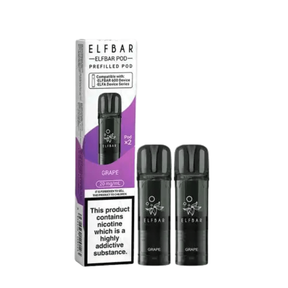 Elf Bar 600 Prefilled Pods Pack of 2 - Eliquid Base - Grape