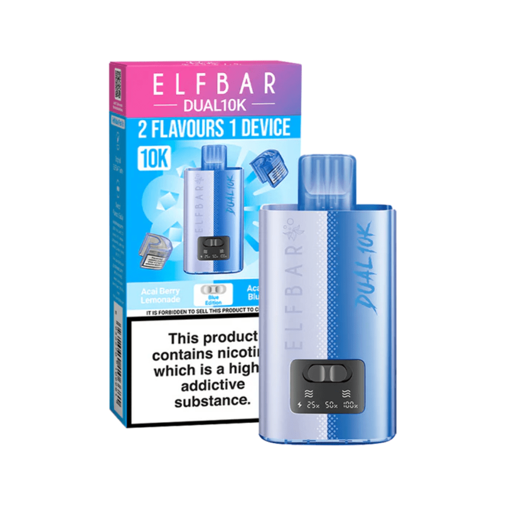 Elf Bar Dual 10K Prefilled Pod Vape Kit - Eliquid Base - Blue Edition
