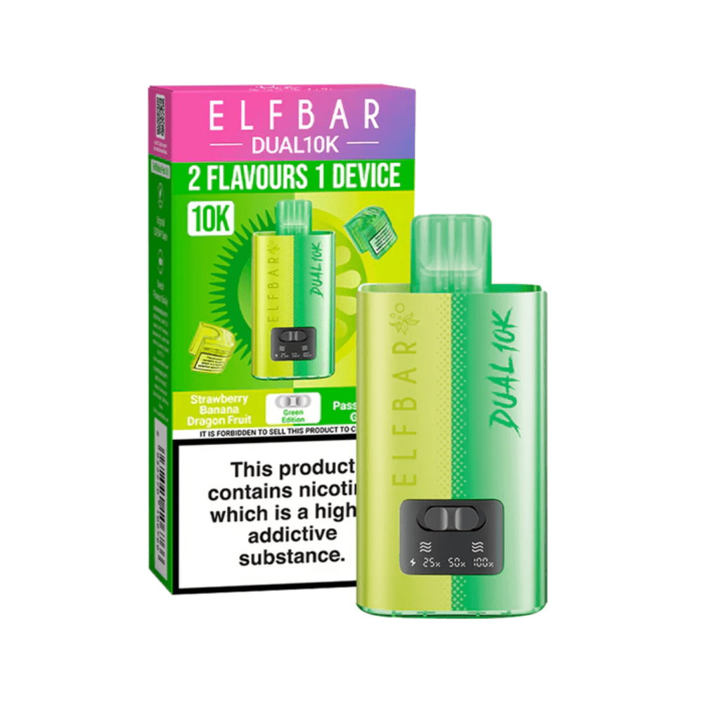 Elf Bar Dual 10K Prefilled Pod Vape Kit - Eliquid Base - Green Edition