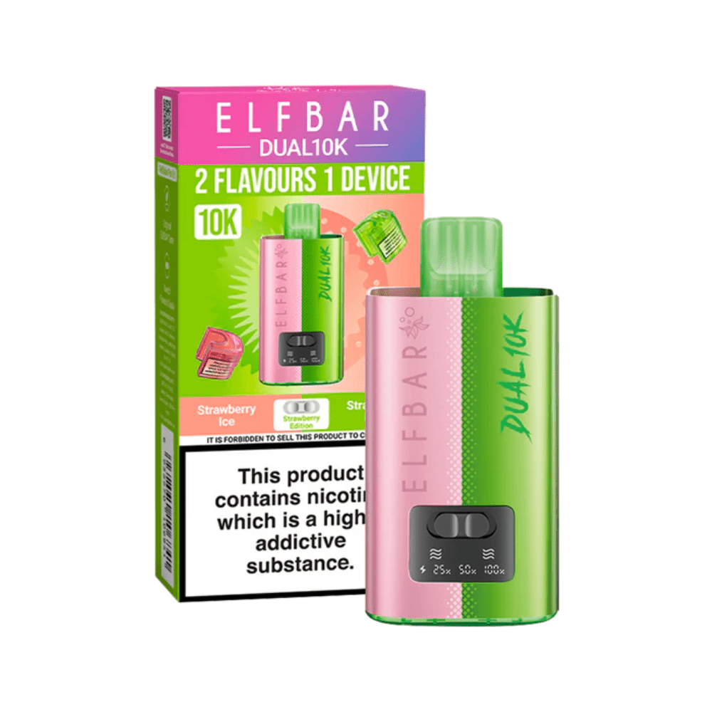 Elf Bar Dual 10K Prefilled Pod Vape Kit - Eliquid Base - Strawberry Edition
