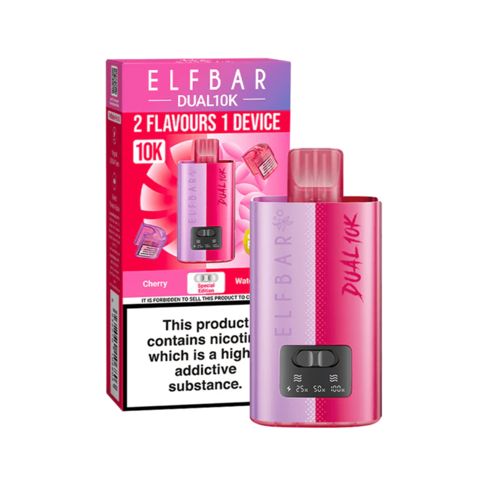 Elf Bar Dual 10K Prefilled Pod Vape Kit - Eliquid Base - Cherry Edition