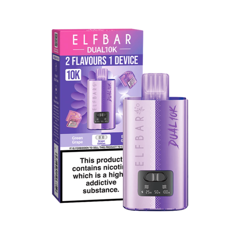 Elf Bar Dual 10K Prefilled Pod Vape Kit - Eliquid Base - Grape Edition