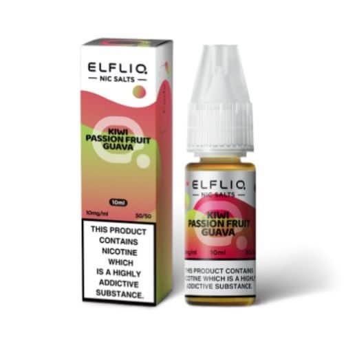 Elf Bar Elf Liq 10ml Nic Salt - Pack of 10- Kiwi Passion Fruit Guava