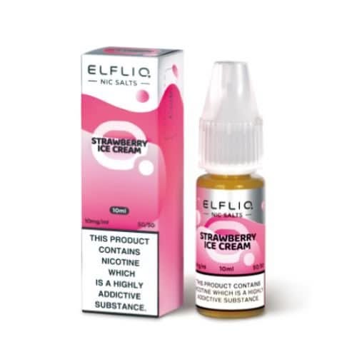 Elf Bar Elf Liq 10ml Nic Salt - Pack of 10- Strawberry Ice Cream