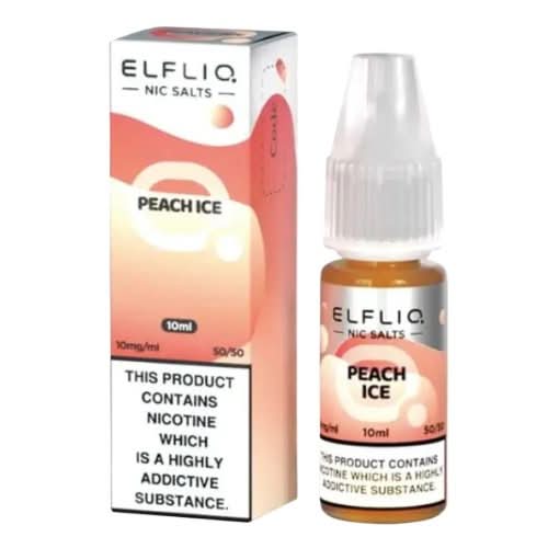 Elf Bar Elf Liq 10ml Nic Salt - Pack of 10- Peach Ice