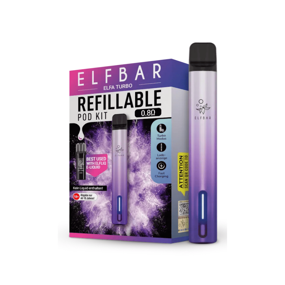 Elf Bar Elfa Turbo Pod Vape Kit - Eliquid Base - Aurora Purple
