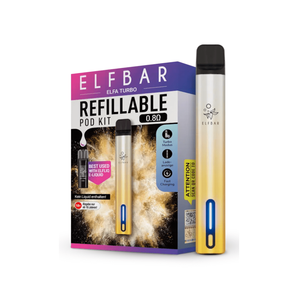 Elf Bar Elfa Turbo Pod Vape Kit - Eliquid Base - Aurora Gold