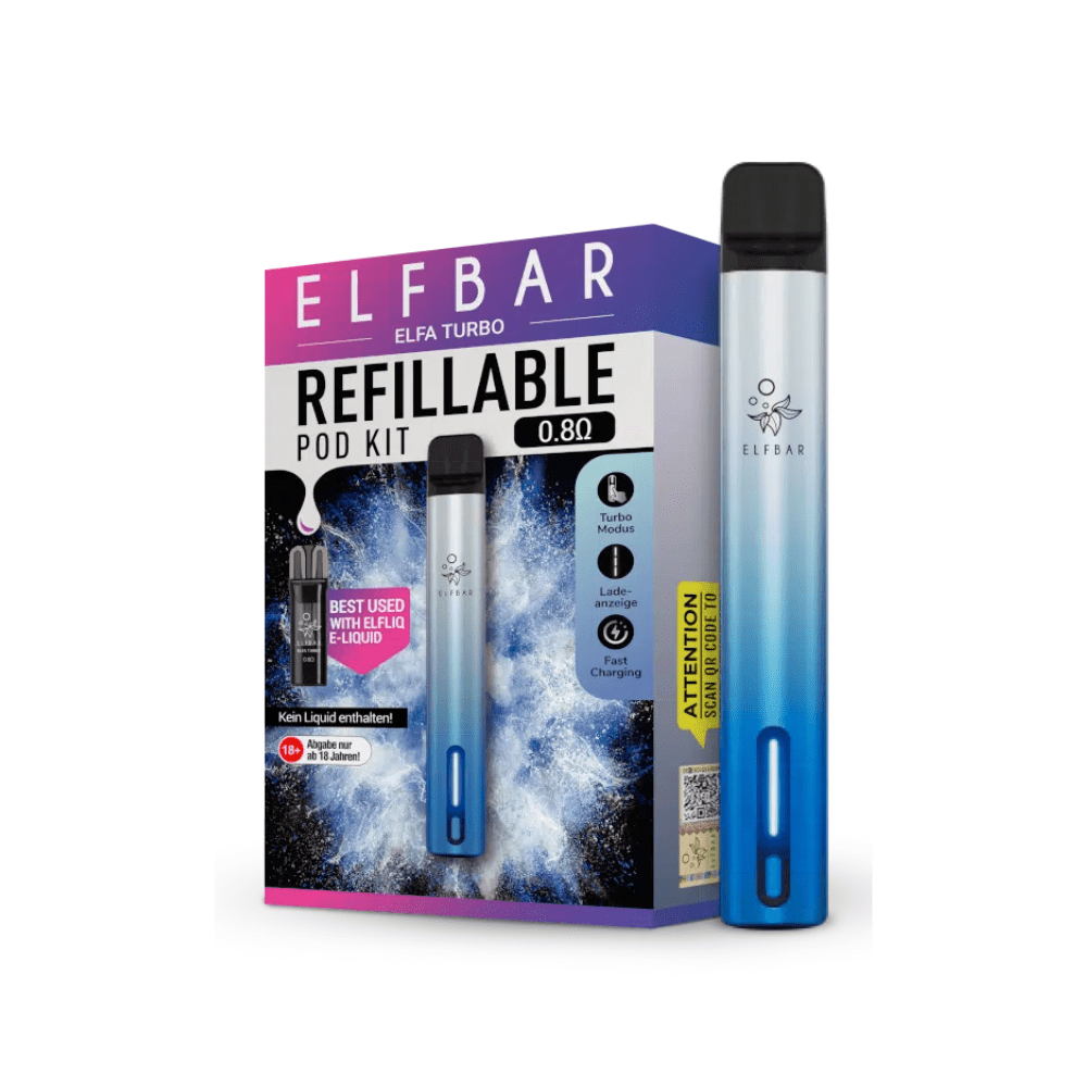 Elf Bar Elfa Turbo Pod Vape Kit - Eliquid Base - Aurora Cyan