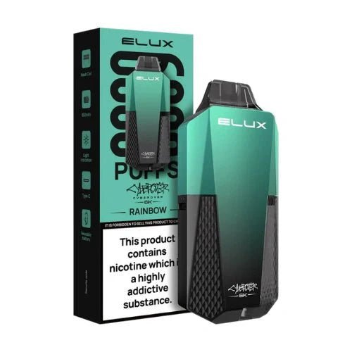 Elux Cyberover 6000 Puffs Pre - Filled Pod Kit I Box Of 10 - Eliquid Base - Rainbow