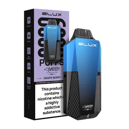 Elux Cyberover 6000 Puffs Pre - Filled Pod Kit I Box Of 10 - Eliquid Base - Grape Berry
