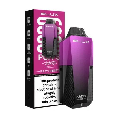 Elux Cyberover 6000 Puffs Pre - Filled Pod Kit I Box Of 10 - Eliquid Base - Fizzy Cherry
