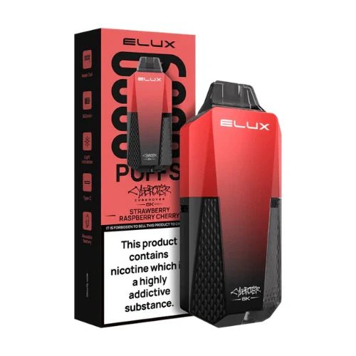 Elux Cyberover 6000 Puffs Pre - Filled Pod Kit I Box Of 10 - Eliquid Base - Strawberry Raspberry Cherry