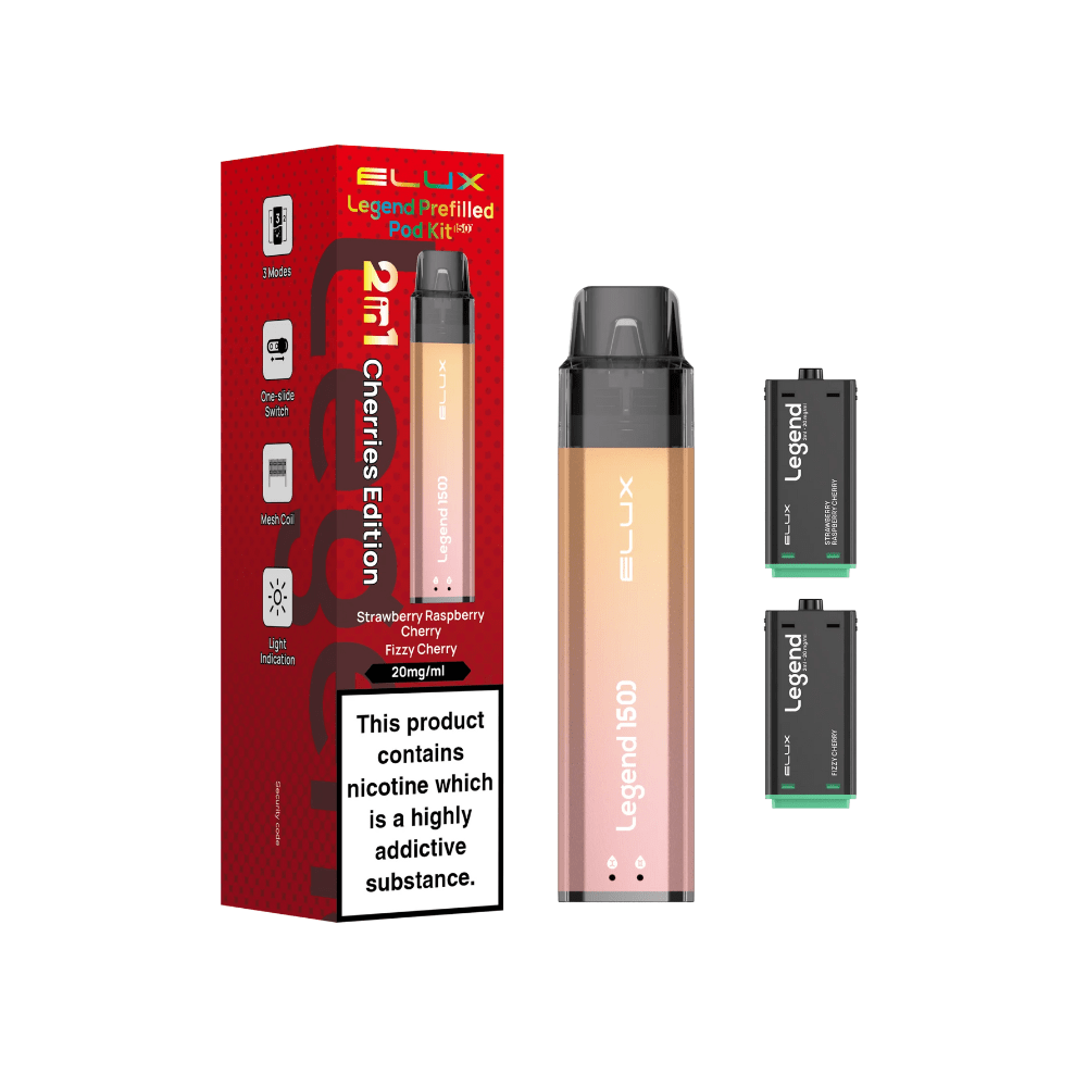 Elux Legend 1500 Prefilled Pod Kit - Eliquid Base - Cherries Edition