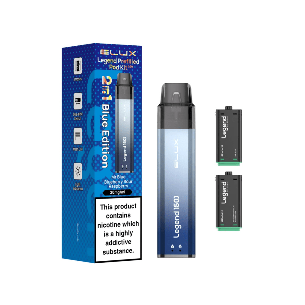 Elux Legend 1500 Prefilled Pod Kit - Eliquid Base - Blue Edition