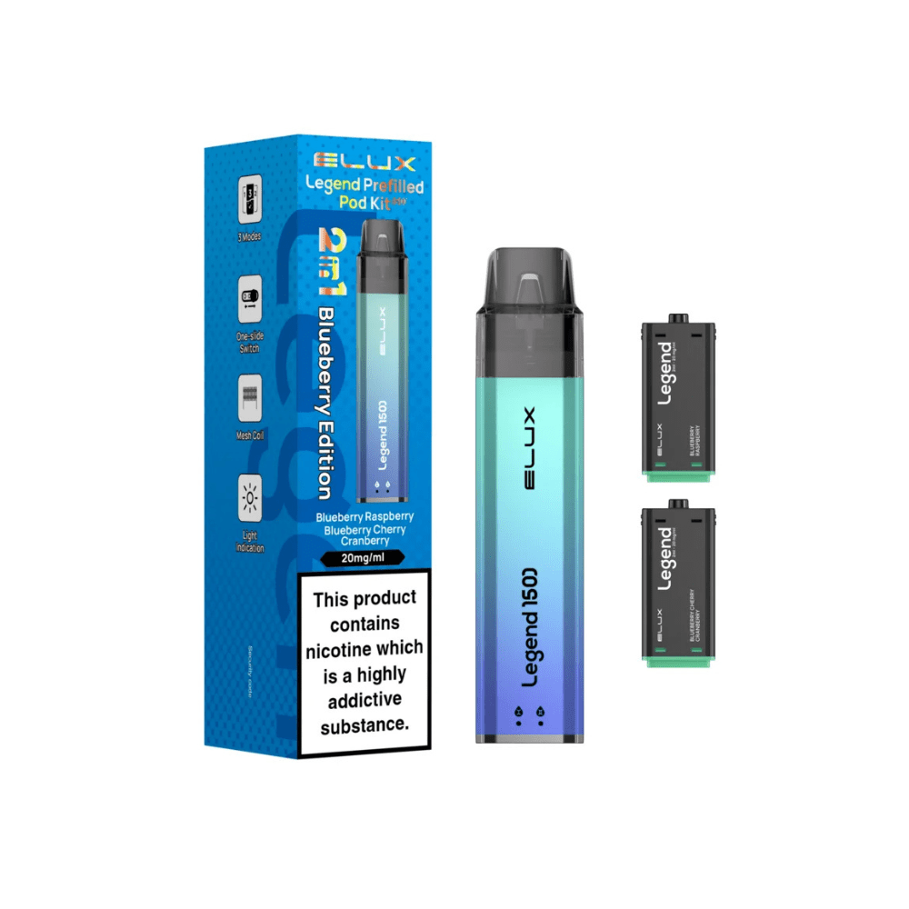 Elux Legend 1500 Prefilled Pod Kit - Eliquid Base - Blueberry Edition