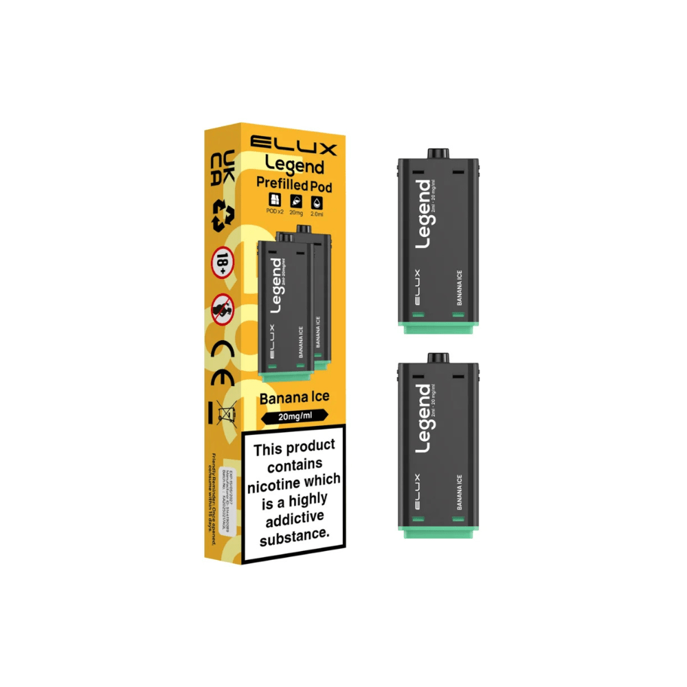 Elux Legend 1500 Prefilled Pods - Eliquid Base - Banana Ice