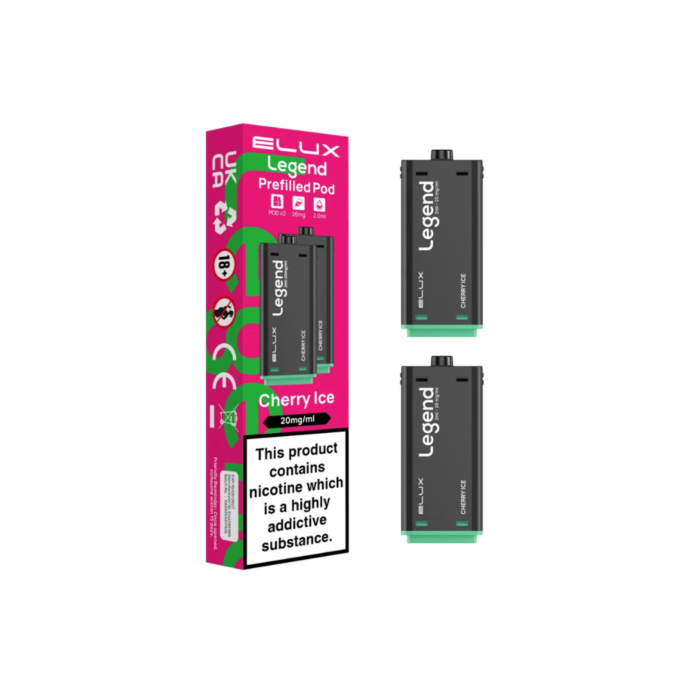 Elux Legend 1500 Prefilled Pods - Eliquid Base - Cherry Ice