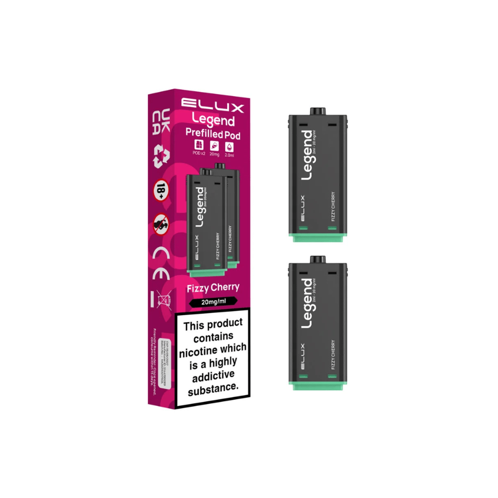 Elux Legend 1500 Prefilled Pods - Eliquid Base - Fizzy Cherry