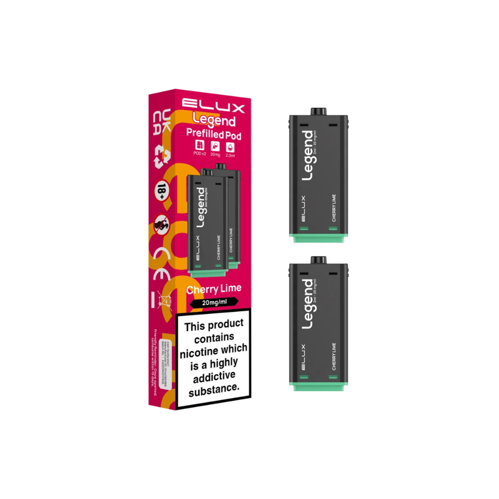 Elux Legend 1500 Prefilled Pods - Eliquid Base - Cherry Lime